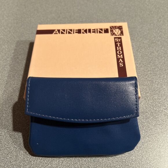 Anne Klein Handbags - NWOT Anne Klein St. Thomas Blue Cowhide Coin Purse Wallet